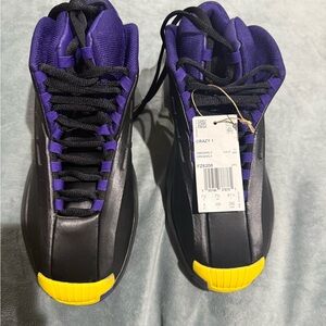 Adidas Crazy 1 Black and Yellow Athletic Shoes